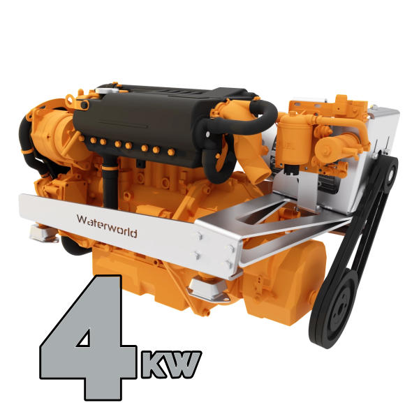 Waterworld 4 KW hybride | Elektrische hybrideset voor Vetus 42PK met TMC 60